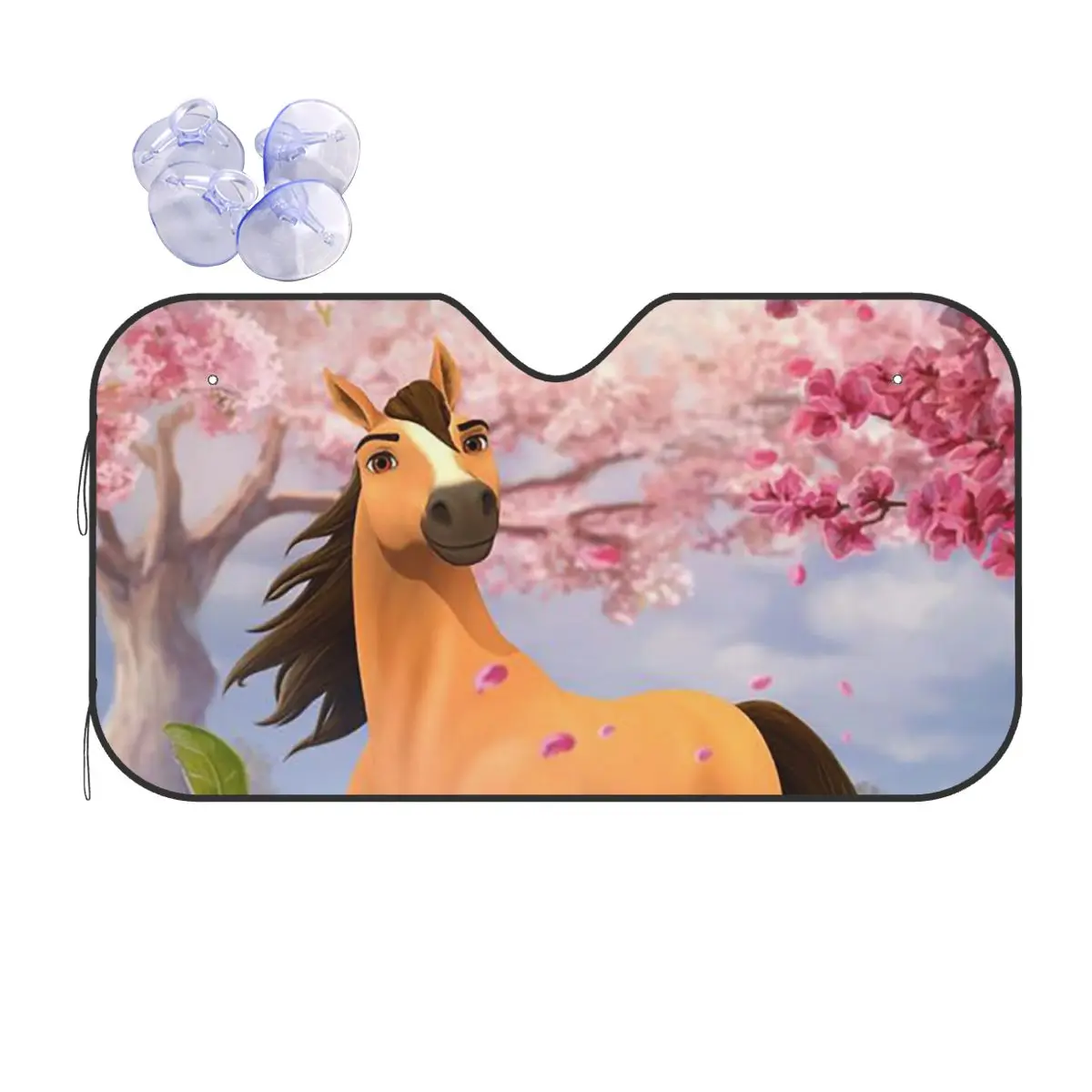 

Spirit Riding Free Horses Foldable Windshield Sunshade 70x130cm Foils Car Sunshade Car-styling