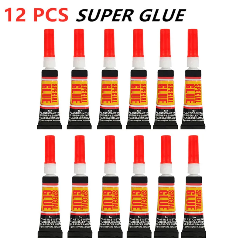 3/6/12pcs Liquid Super Glue Wood Rubber Metal Glass Cyanoacrylate Adhesive Stationery Store 502 Instant Strong Bond Leather