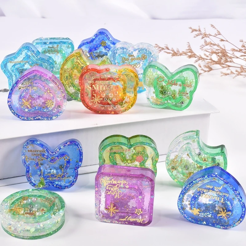 

Силиконовые формы с сыпучим песком, форма для шейкера из эпоксидной смолы для изготовления ювелирных изделий своими руками, для брелков, Y08E