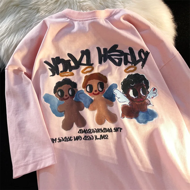 

Hot Selling T shirts Women Cute Print Short Sleeve O Collar Woman T-Shirt High Quality Girls T-shirts