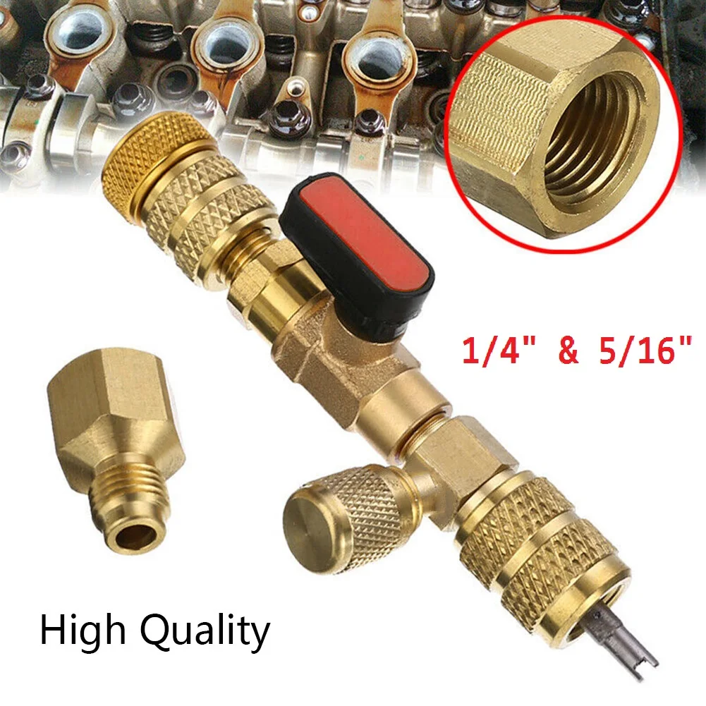 

1 Pcs HVAC AC Valve Core Remover Dual Size 5/16\" & 1/4\" Port Installer Tool Valve Core Removal Tool Quick Change Valve Core