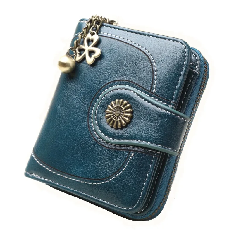 

Women's Wallet New Coin Purse PU Leather Clutch Retro Oil Wax Leather Coin Bag Card Holder Women's Purses Handbag