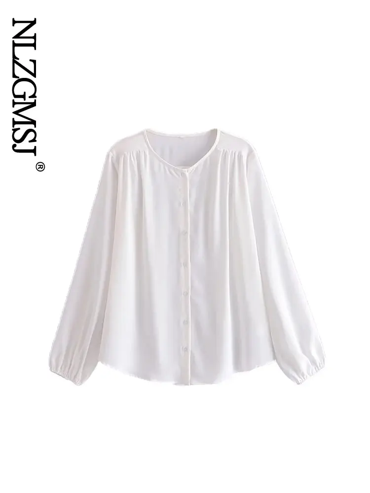

Nlzgmsj 2022 Chic White Office Lady Women Shirts Long Sleeve Spring Autumn Blouses Elegant Stylish Mujer Tops 202208