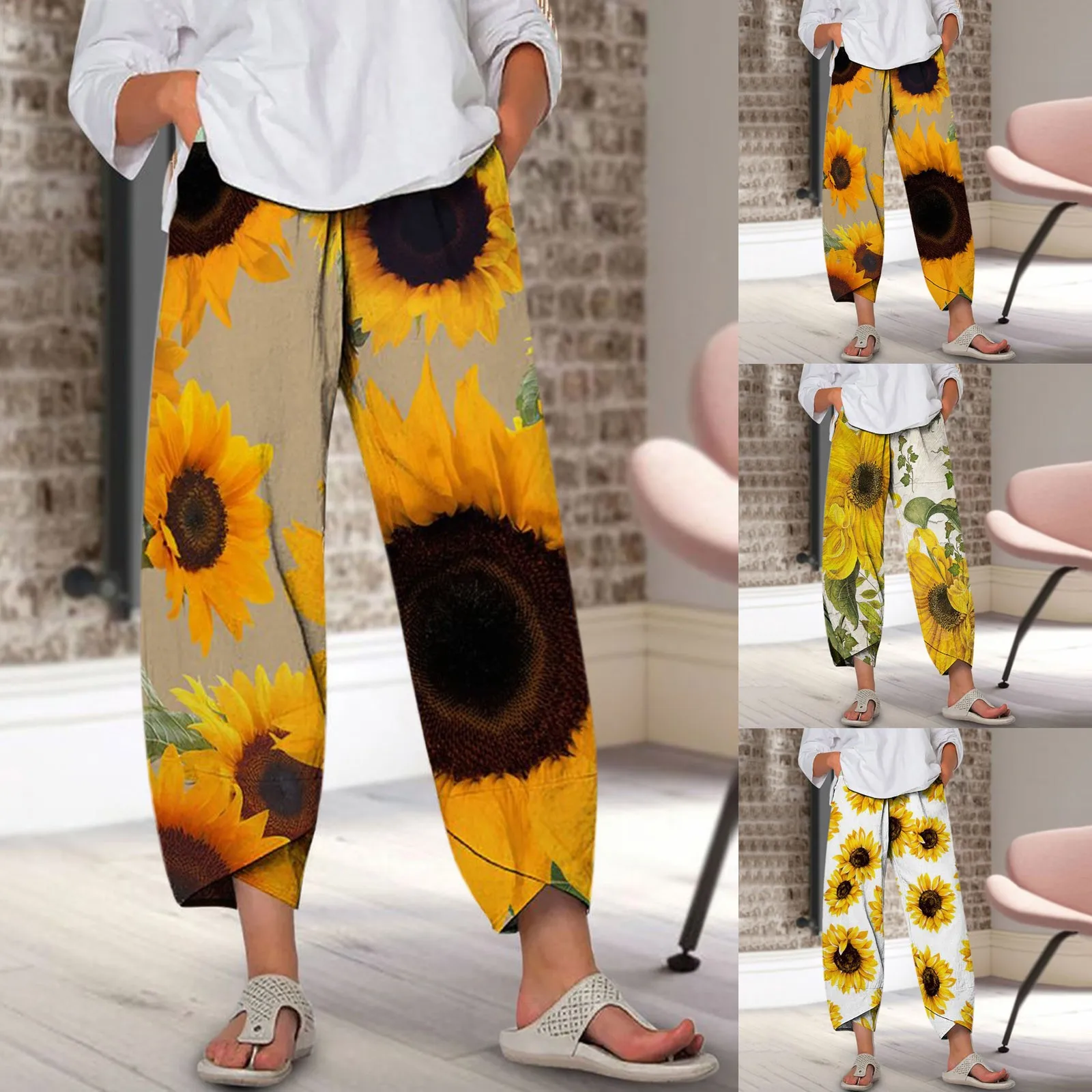 Women's Casual Pants Loose High Waist 