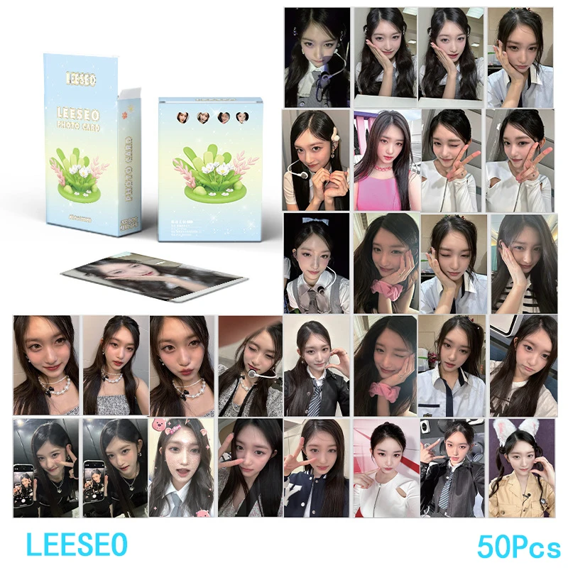 

50Pcs/set IVE Lee Rae LEESEO Laser Small Card Album LOMO Card Fan Collection Gift Postcard LIZ REI Wonyoung Photo Card KPOP
