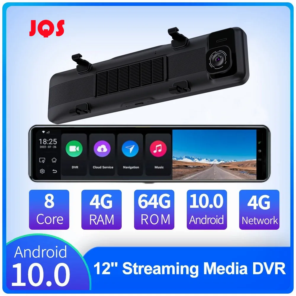 

Android 10.012 Inch 4G Car DVR 4G+64G Rearview Mirror Camera 1080P Dual Lens Dash Cam 5G WiFi Bluetooth ADAS GPS Video Recorder