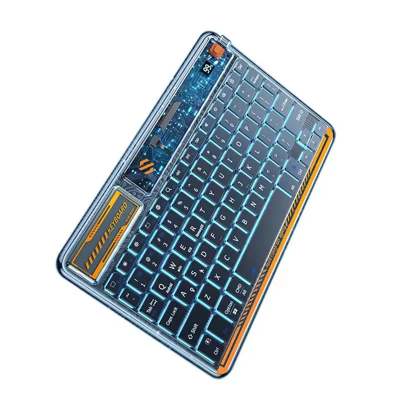 iPad Transparent Colorful Backlit Bluetooth Keyboard with Voice Input Key Support Huawei Apple