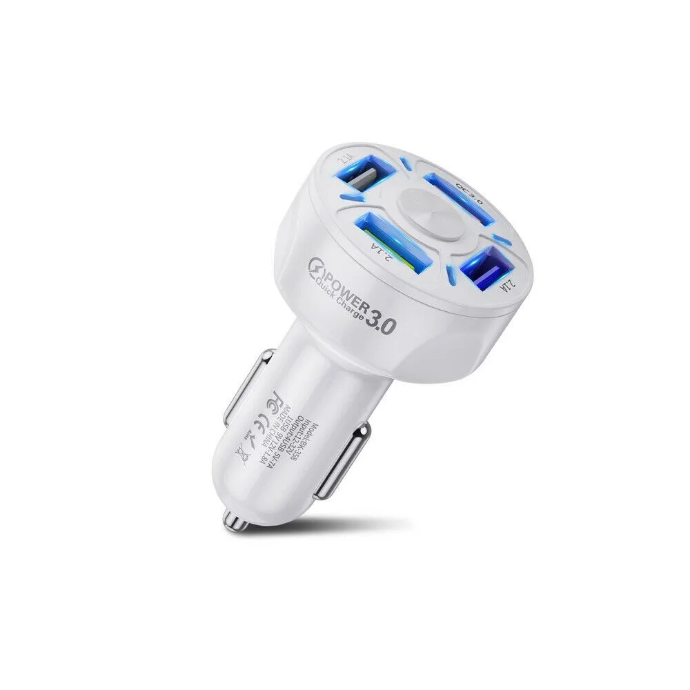 

Адаптер для быстрой зарядки со светодиодным дисплеем QC 3,0 USB белый аксессуар