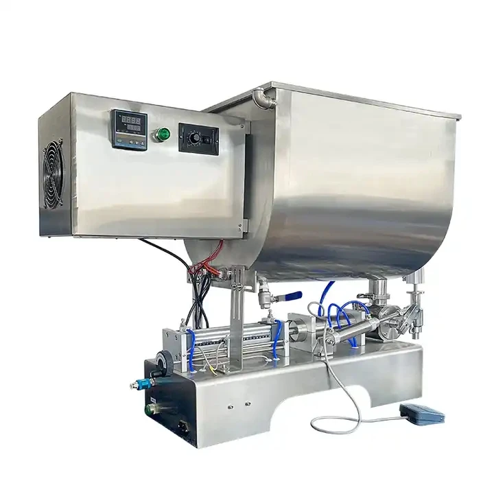 

Horizontal Chili Sauce Hot Salad Tomato Thick Sauce U Type Mixing Filling Machine with Heating Tank