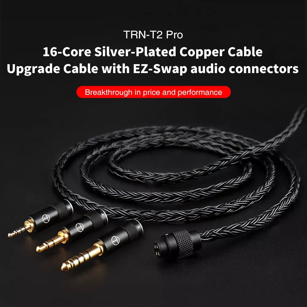 Фото Наушники TRN T2 Pro 16 Core, посеребренный Hi-Fi обновленный кабель, серый разъем BlackMMCX/2Pin для TRN VX pro TA2 V90 TA1 ZSX TA2 №2