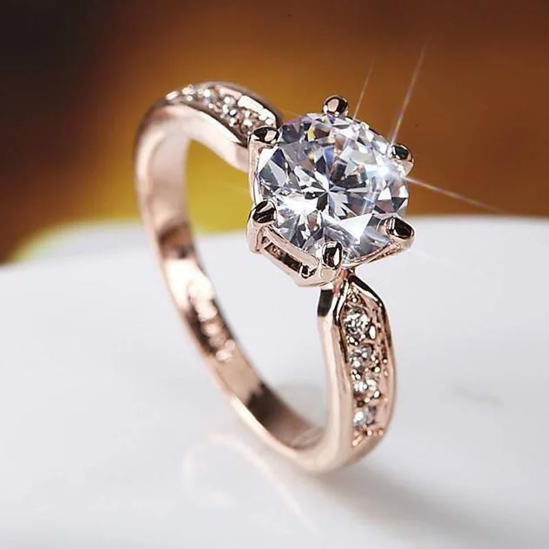 

Copy 2-carat Imitationmoissanite Diamond Stonee Silver Ring Female Couple Ring Wedding Proposal Ring Six Claw Ring Gift for Girl