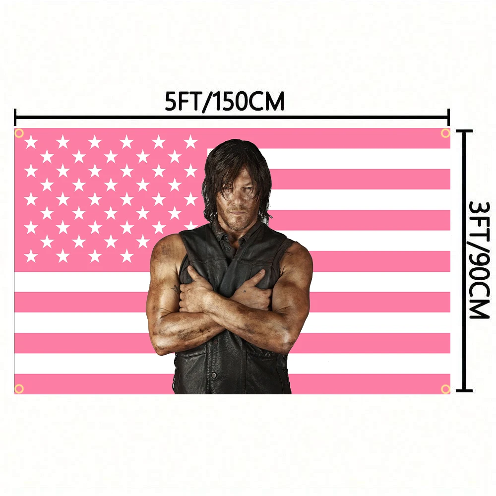 3X5FT Флаг Нормана Редуса Daryl Dixo Розовый Американский Ходячие Мертвецы Плакат