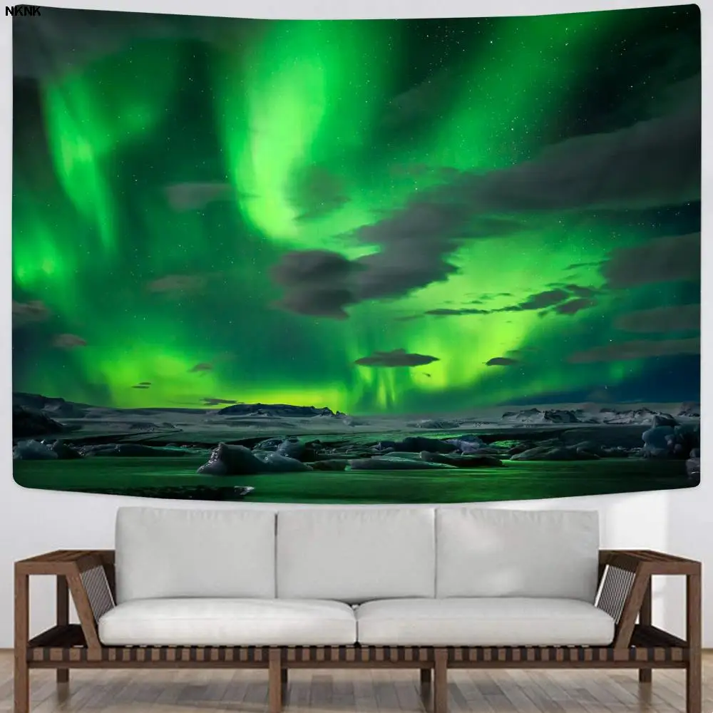 Фото NKNK бренд Aurora Tapiz Trippy Tenture Мандала Ice Home Tapestrys Lake настенные коврики светильник 3D печать настенная Мандала №3