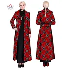 Bintarealwax, Африканский женский тренчкот, модная женская одежда с традиционным африканским восковым принтом, Дашики, Повседневная Верхняя одежда WY901