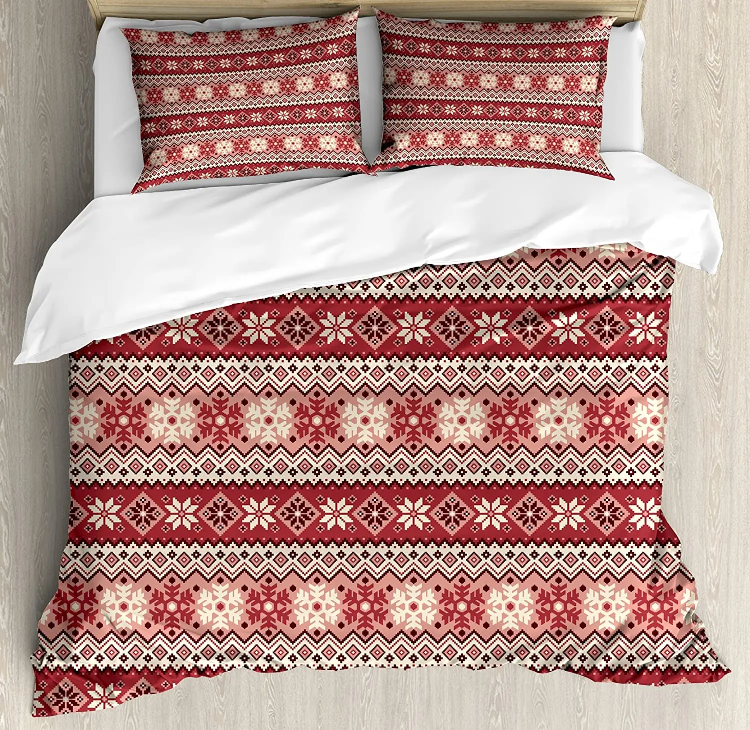 

Nordic 3pcs Bedding Set Ancestral Classic Scandinavian Geometric Duvet Cover Set Bed Set Quilt Cover Pillow Case Comforter Cover