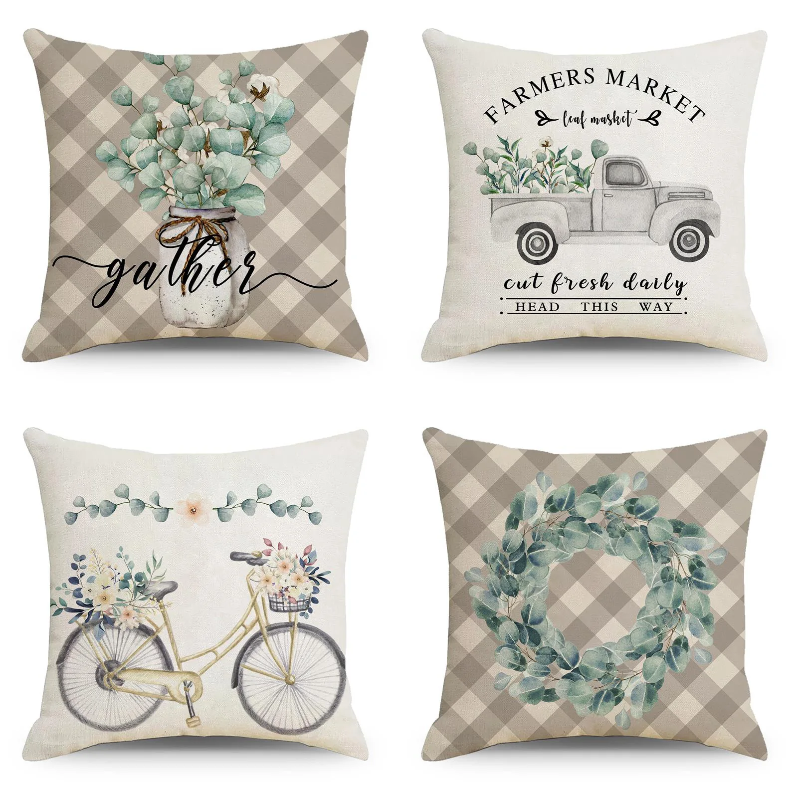 

Чехол для подушки 45x45 см с принтом в виде цветов