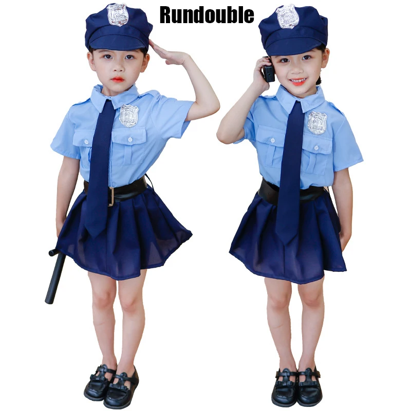 

Новинка 2022, костюм полицейского на Хэллоуин для девочек, костюм полицейского, Детский костюм для ролевых игр, униформа полицейского, нарядн...