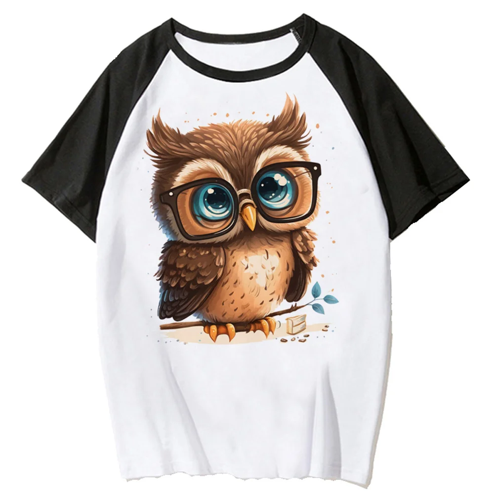 

Топ женский с милыми рисунками совы, уличная одежда с аниме манга, Японская уличная одежда в стиле Харадзюку