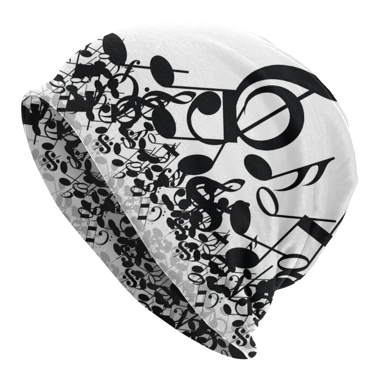 

Beating Musical Note Caps Goth Adult Outdoor Skullies Beanies Hat Spring Warm Dual-use Bonnet Knitted Hat