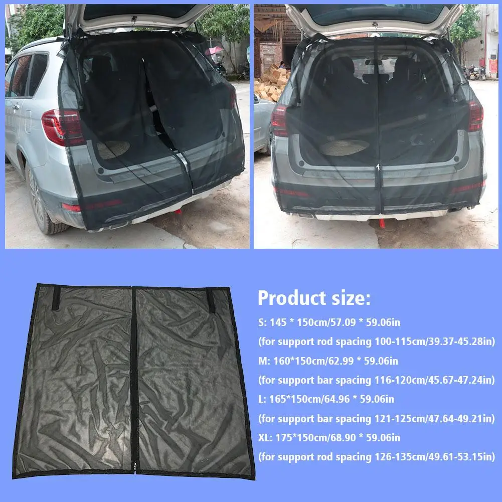 

Car Tailgate Mosquito Net Ventilation Hood Car Sunshade Screen Net Trunk Ventilation Mesh For SUV MPV Prevent Mosquitoes Bugs UV