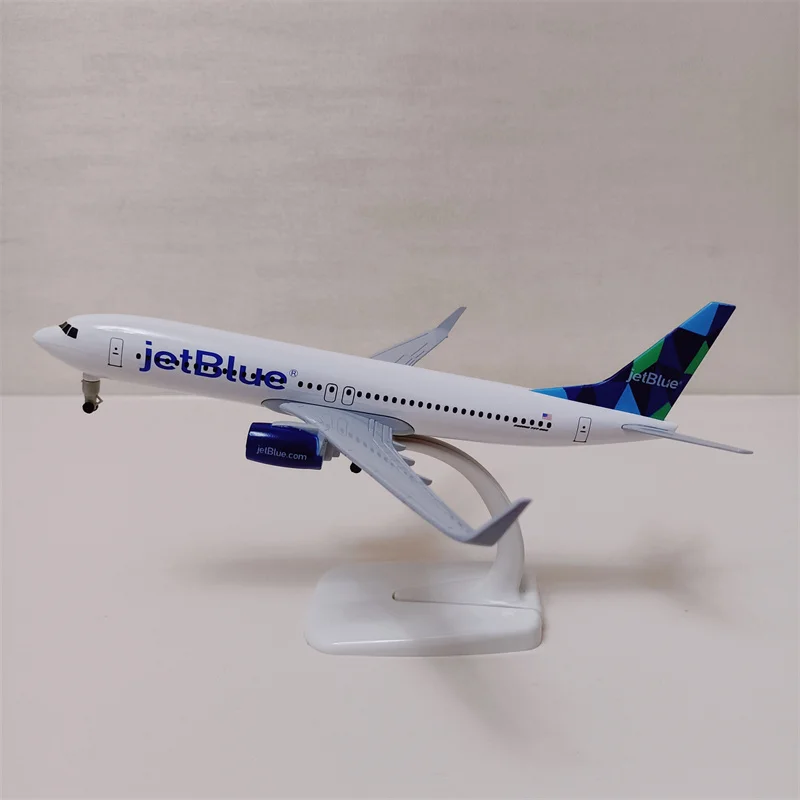 

NEW 20cm Alloy Metal USA Air JET BLUE JetBlue Airlines Boeing 737 B737 Airways Diecast Airplane Model Plane Aircraft with Wheels