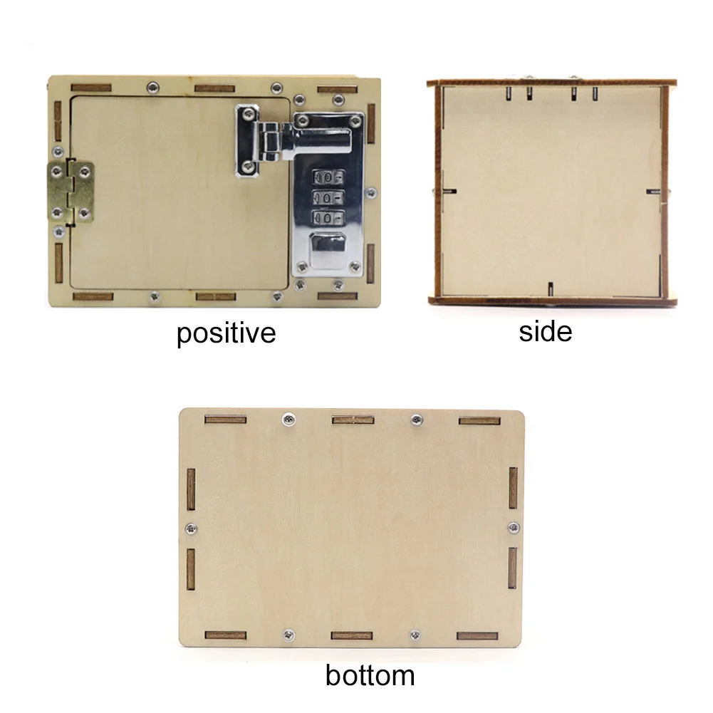 

Experiment Birthday Gift Password Box Building Kit Wooden Educational Model Invention Toy Student Learning Mechanical Kids DIY