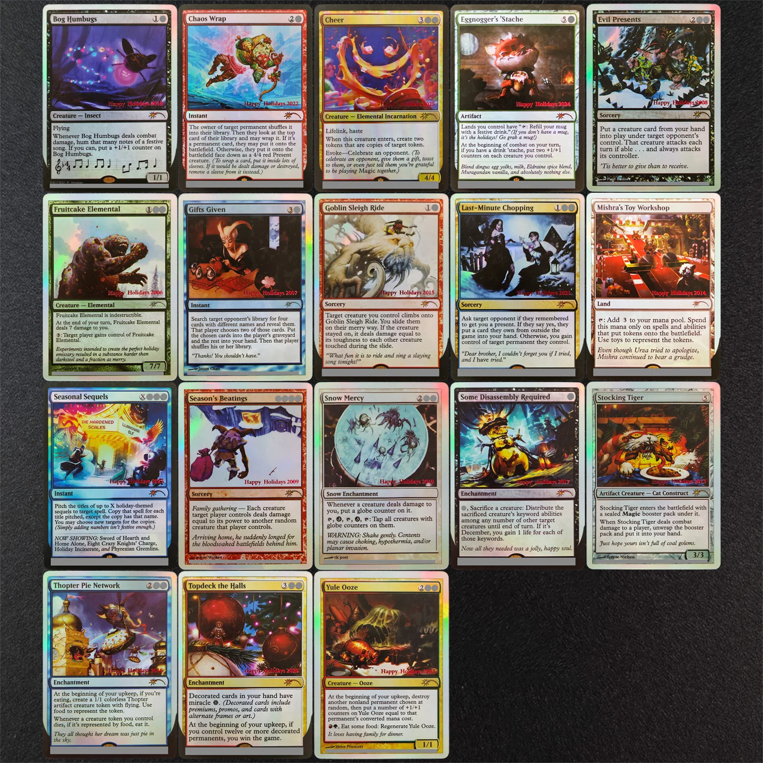 Фото HHO TCG Proxy Magical Card Happy Holidays EN Gifts Given Fruitcake Elemental Snow Mercy Evil Presents Chaos Wrap Yule Ooze Cheer №1