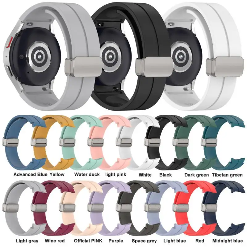 

Smartwatch Strap Folding Buckle Flexible Waterproof Watch Strap Silicone Universal Titanium For Samsung Watch5/watch5 Pro/watch4
