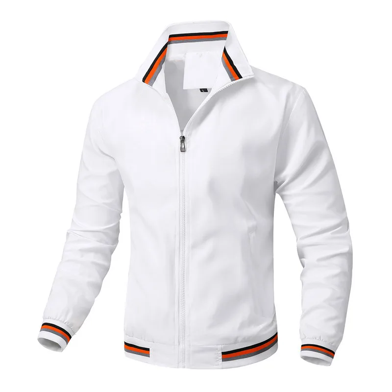 

Casual Jacket 2022 Newest Mens Stand Collar Jackets Spring Autumn All-match Sports Solid Color Jacket Men's Clothing Size 6XL
