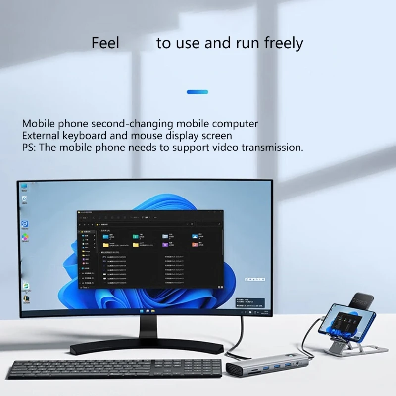 Адаптер USB C-концентратор док-станция 10 в 1 с зарядкой видео VGA RJ45 PD100W порты 3.0x3