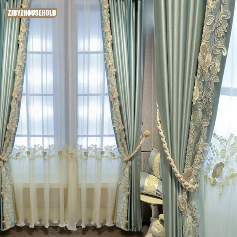 

Modern New Curtain Bedroom Living Room Finished European French Villa Cortinas Para La Sala
