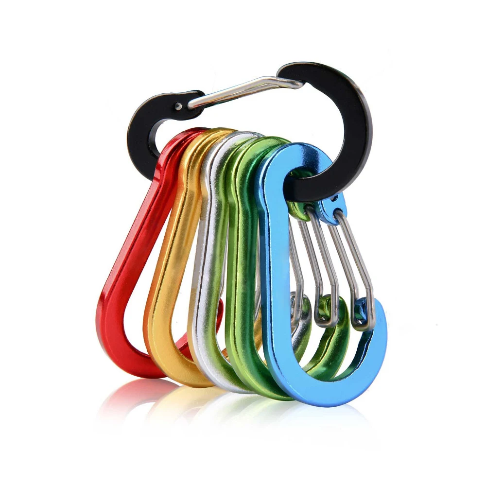 

6/12pcs Mini Carabiner Keychain Outdoor Camping Hiking Climbing Accessories Spring Buckle Hook Clip Keychains Fishing Tools
