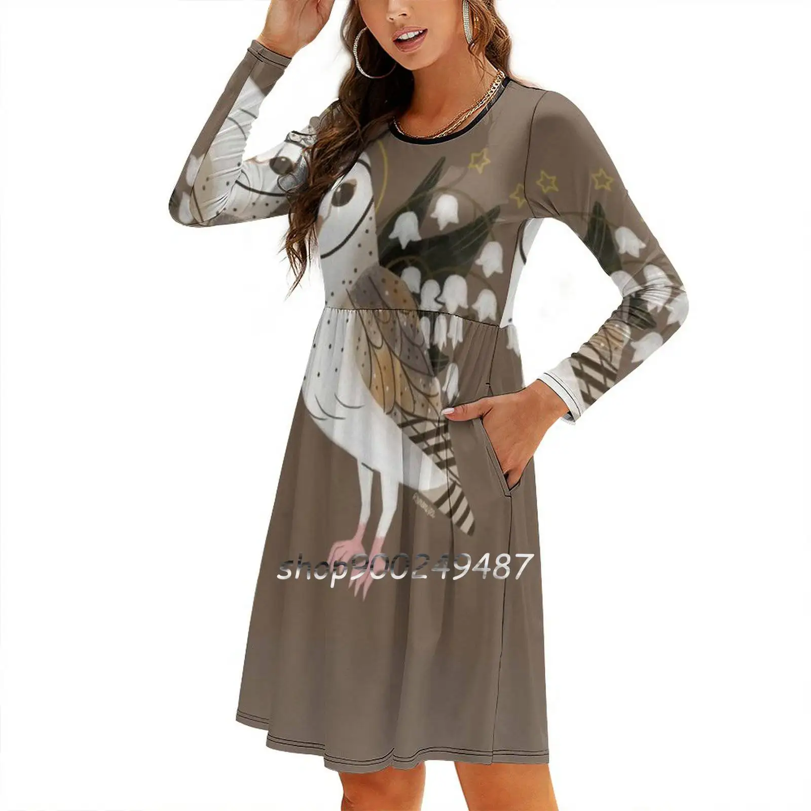 Сексуальные платья с длинными рукавами Familiar-Barn Owl для женщин 2022 женское винтажное