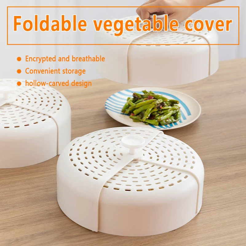 

Foldable Food Cover Plastic Anti-mosquito Breathable Microwave Food Cover Safe Vent Kitchen Tools Reusable Leftovers Dust Cover