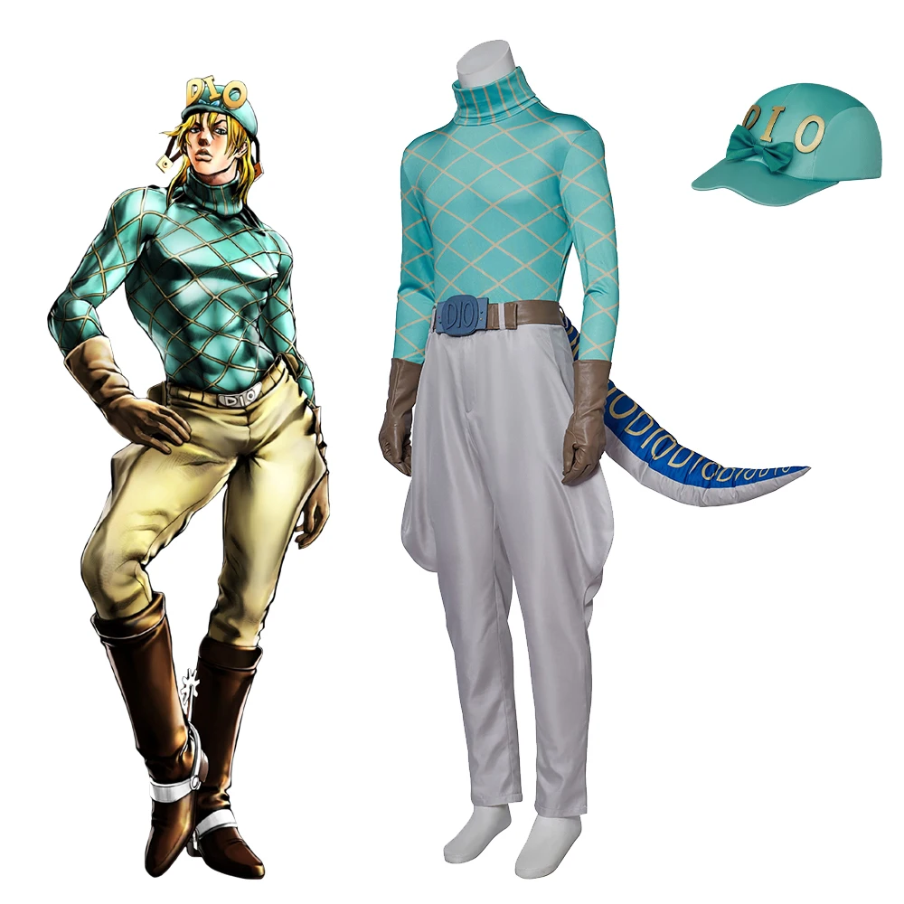 

Костюм для косплея Диего брэндо из аниме «Невероятные приключения Джоджо» «глаза неба», костюм с хвостом для вечеринки на Хэллоуин