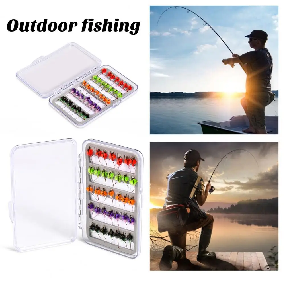 

35Pcs Fishing Baits Simulation Lures with Sharp Hook Compact Feather Insect Fly Artificial Fishing Baits Fishing Supplies