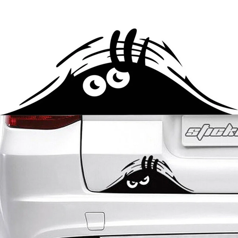 

Funny Peeking Elf Car Stickers Rearview Mirror Cartoon Decals Decoration Smile and Anger Waterproof Kawaii Styling Sticker