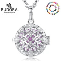 eudora 18mm fashion lotus cage harmony ball chime bell pendant angel caller bola necklace for baby pregnancy jewelry k451n18