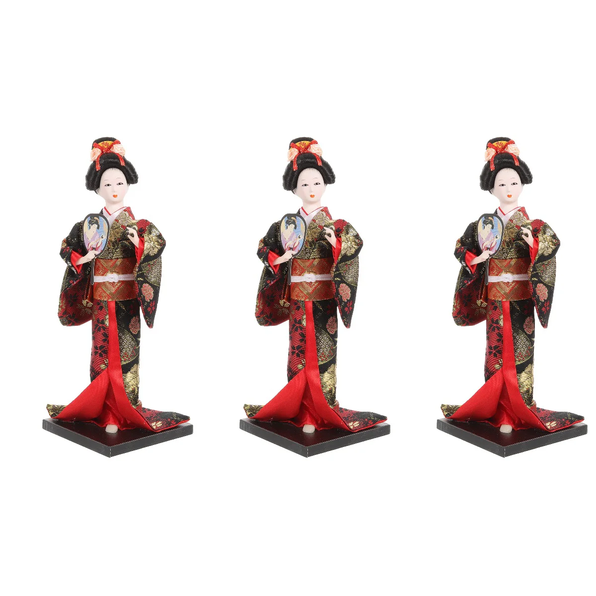 

3pcs Japanese Geisha Kimono Statue Japanese Decor Figurine