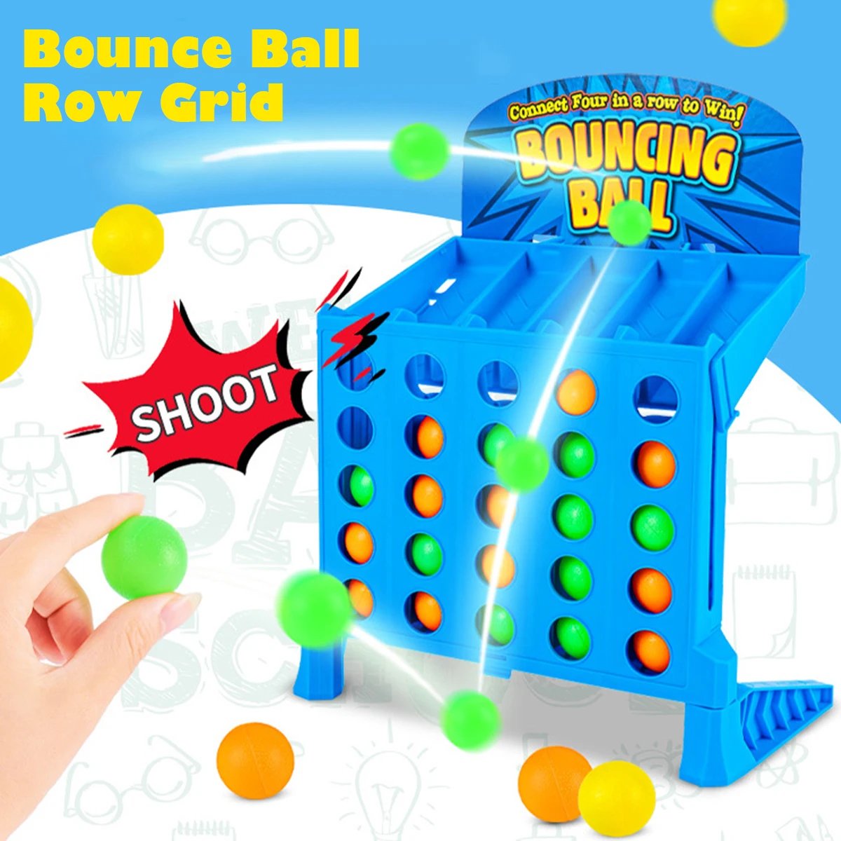 

4-Shots Bouncing Game Linking Shot Bounce Ball Game Hand-on Ability Training Bouncing Ball Board Game 2-4 Player Parent-Child