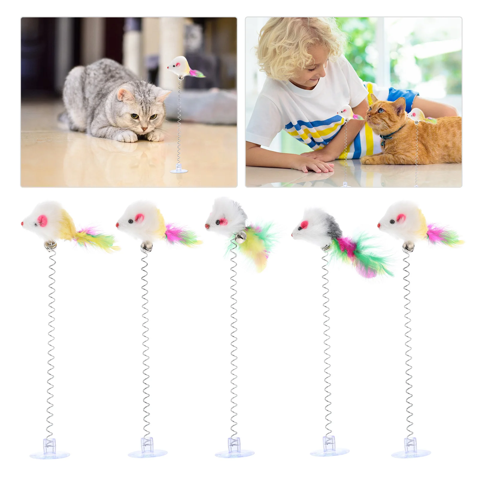 

5pcs Cat Teaser Wands Pet Plaything Exquisite Creative Funny Pet Stick with Bell
