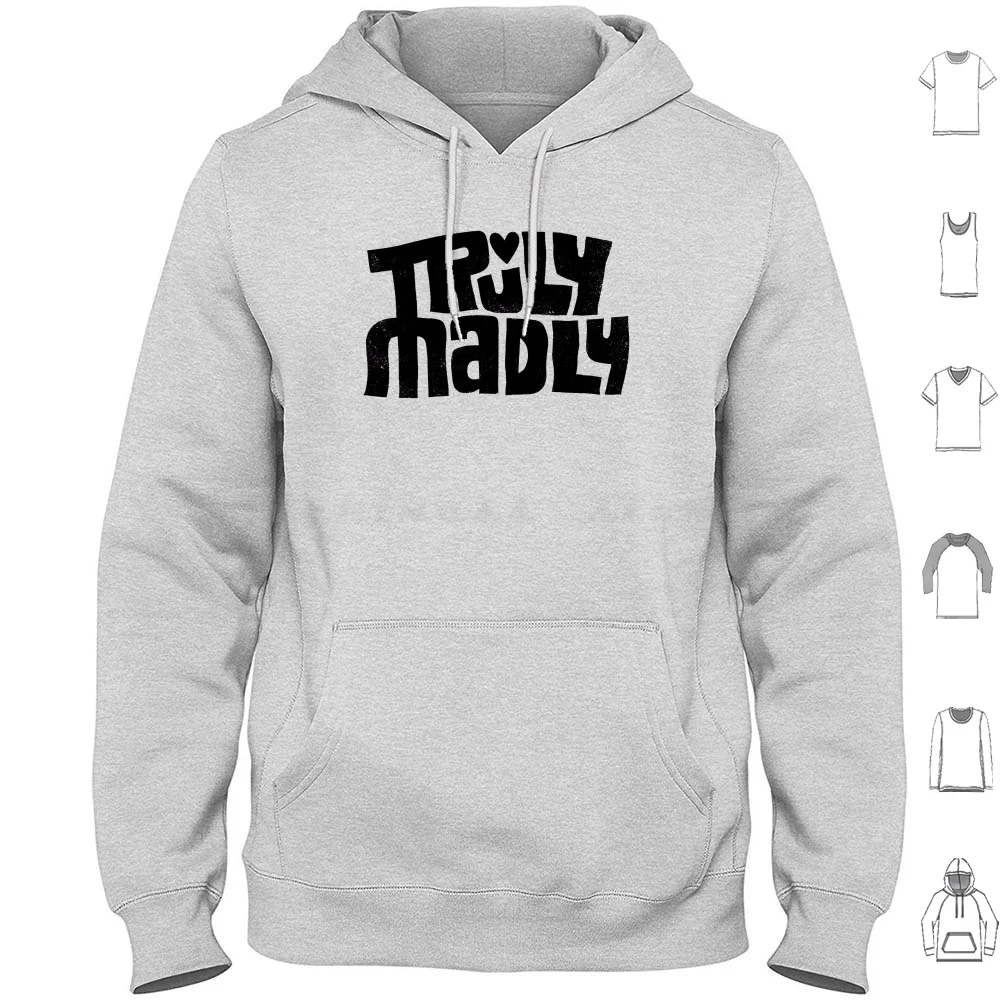 

Truly Madly Hoodie cotton Long Sleeve Valentines Day Grrrenadine Valentine Romance Love Attraction Lettering Bold Couple