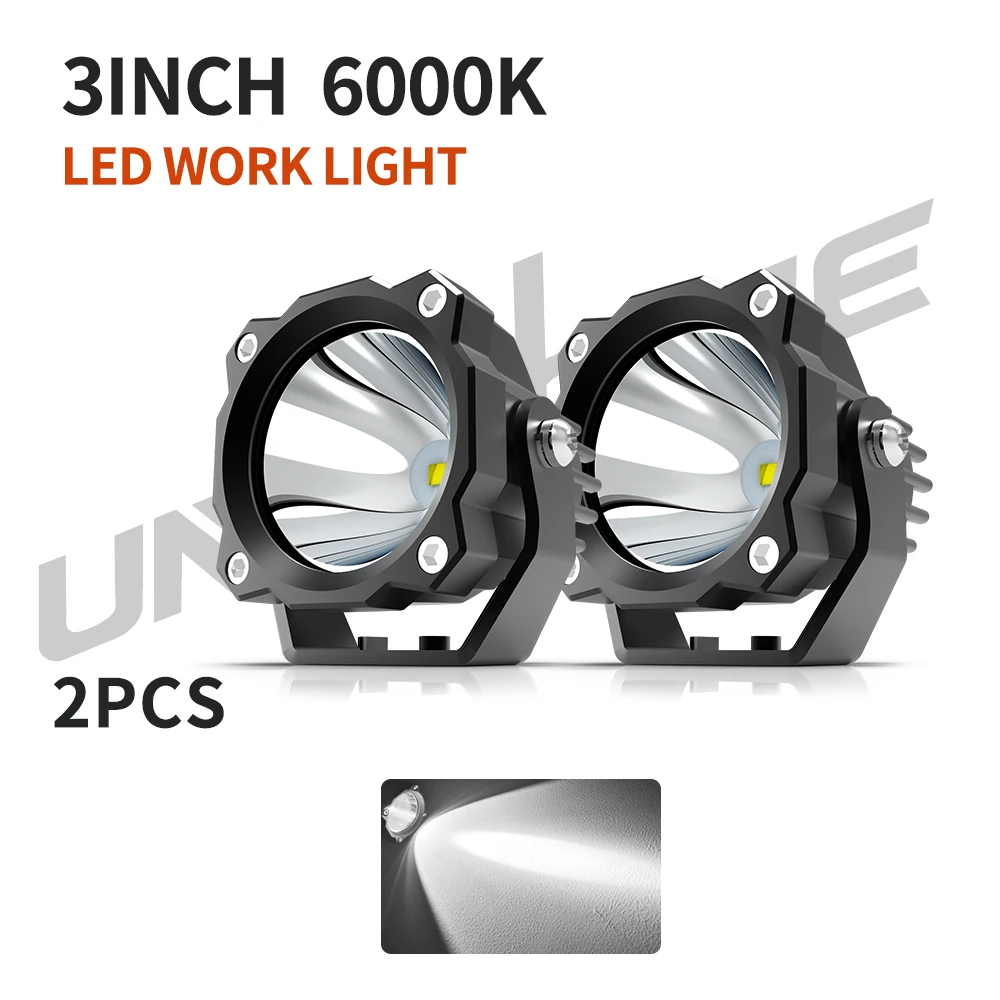 

UNI-SHINE 3-дюймовый Светодиодный Рабочий Фонарь 12В 24В Вспомогательная Противотуманная Лампа 6500K 3500K Для Внедорожников ...