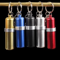 mini portable 1 piece stainless steel fuel canister kerosene oil fluid can with key chain for lighters fuel pot accessories