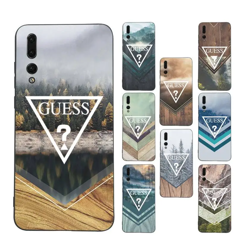 

Luxury Guess Forest Geometry Wood Nature Phone Case Soft Silicone Case For Huawei p30lite p30 20pro p40lite P30 Capa