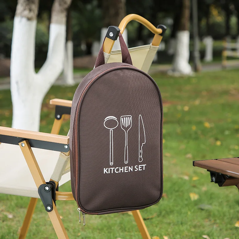 

Outdoor Camping Picnic Supplies Utensil Organizer Tableware ​Storage Bag Cutlery Storage Bag Cookware Storage