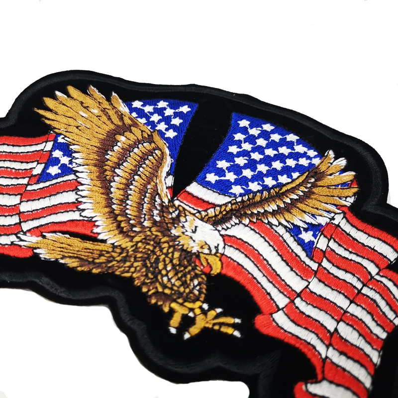 Большие нашивки с вышивкой Spread Wings Eagle Flying национальный флаг страны США для куртки