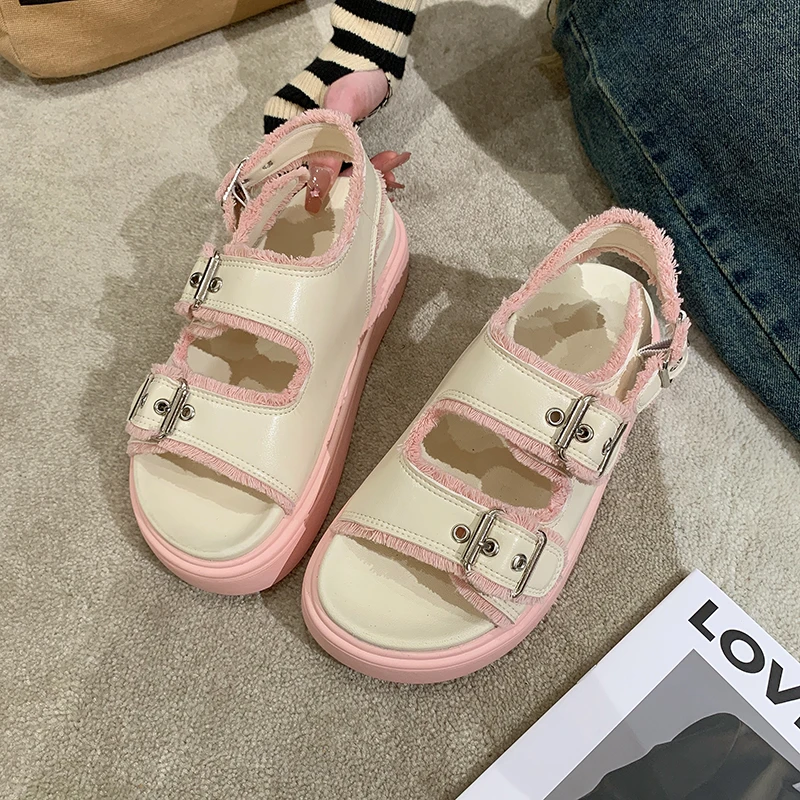 

Summer Sandals Casual Ladies Outdoor Non-Slip Cool Casual Shoes Women's Shallow Mouth Thick Sole Platform Flat Slippers Footwear