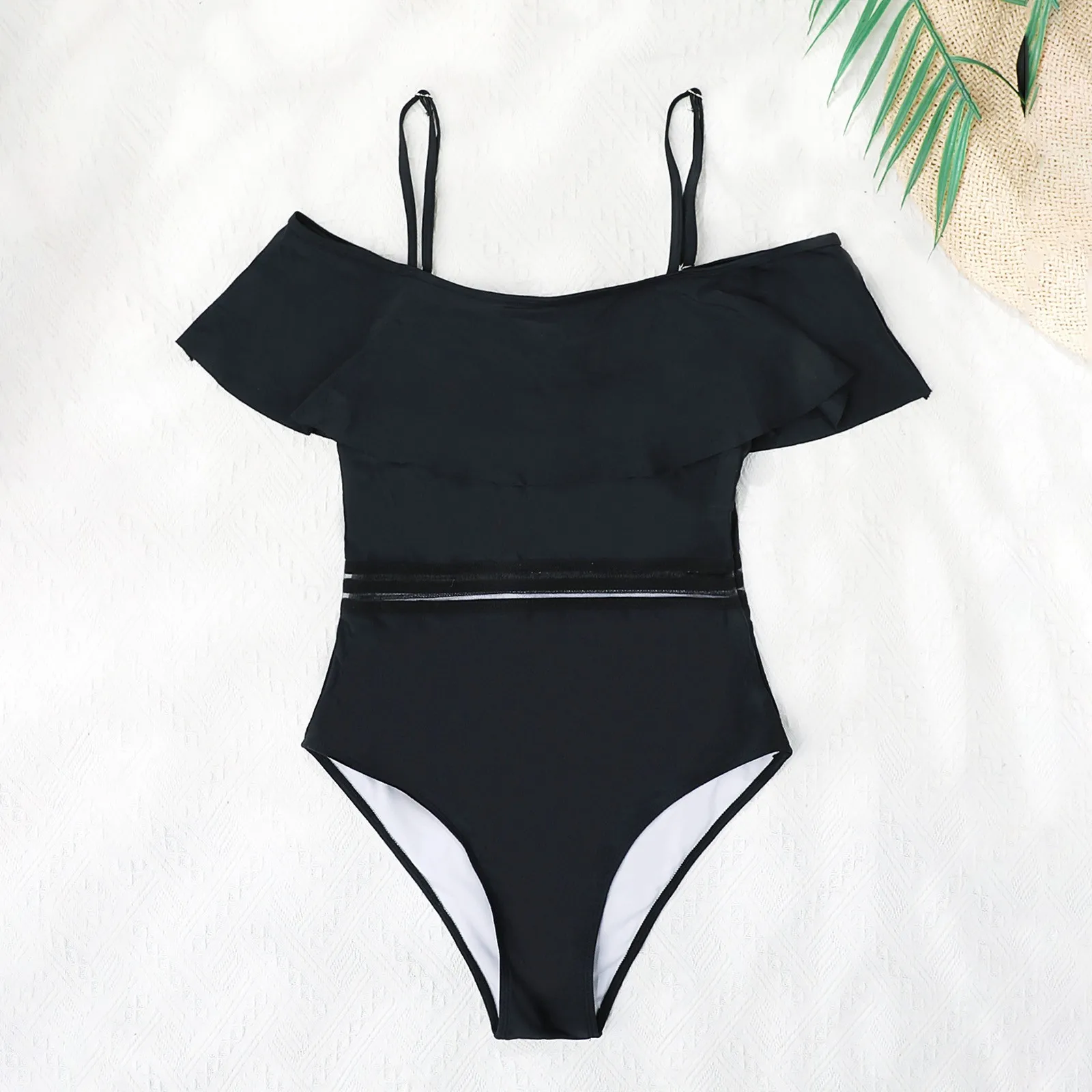 Женский купальник на бретельках и с лямками одно плечо привлекательный цельный