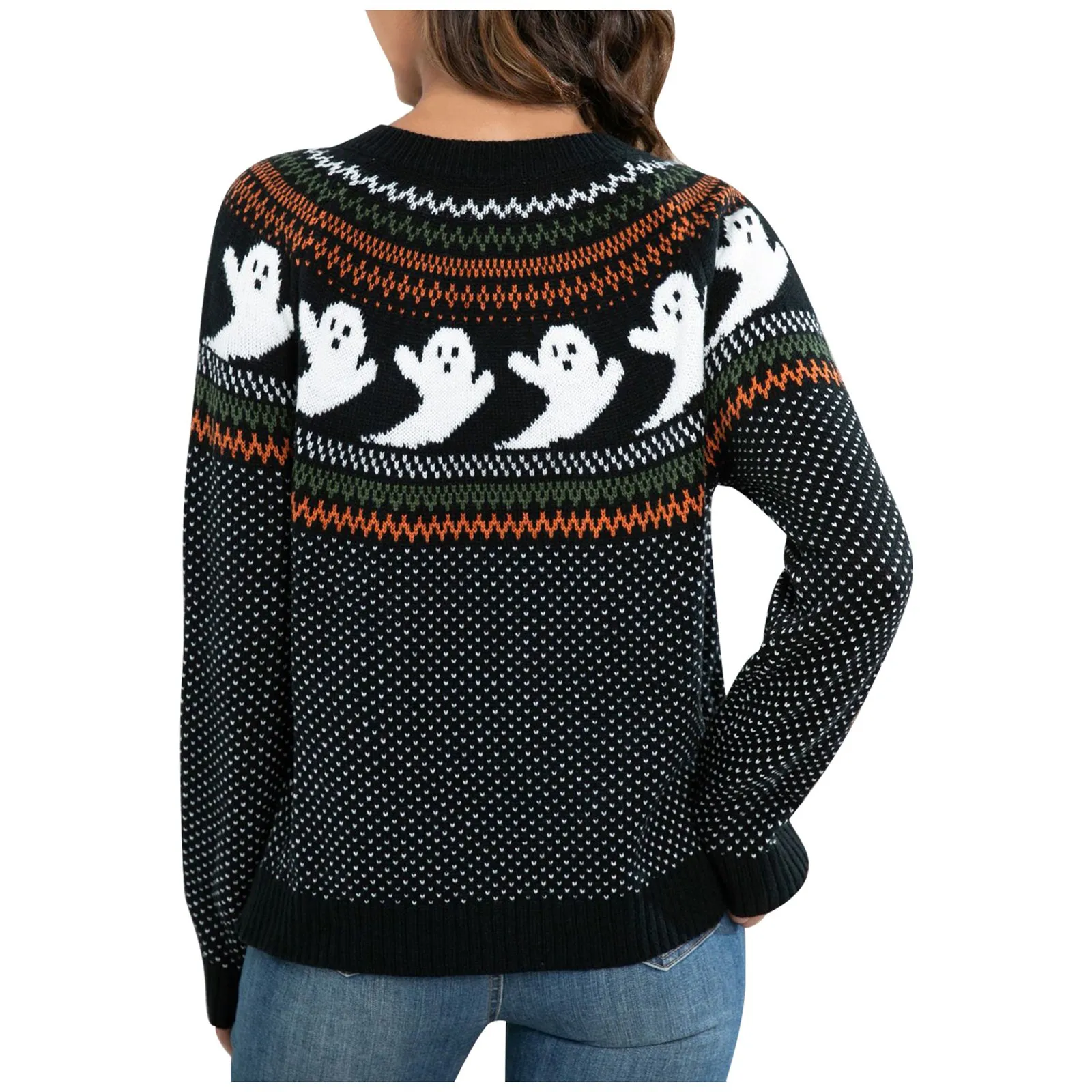 Женский трикотажный кардиган в горошек повседневный свободный свитер с круглым